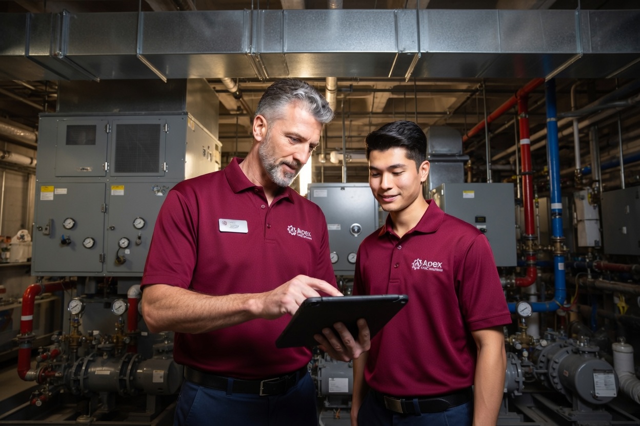 HVAC contractor team with AI support